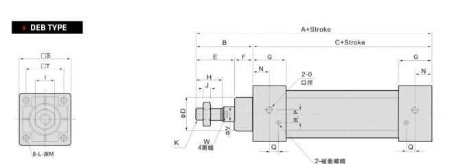 Cilindro neumático resistente para la estructura de alta resistencia de la máquina automática