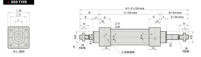 Cilindro de aluminio del aire de la soldadura automotriz/cilindro neumático temporario del doble