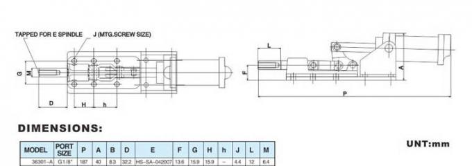 abrazadera de palanca neumática 36301A que lleva a cabo la fuerza 45kgs para la cadena de producción automática