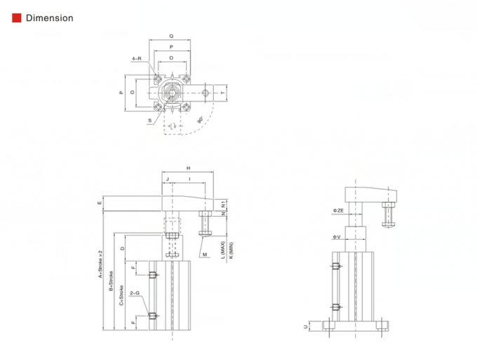 Certificación del cilindro ISO de la abrazadera del oscilación de la aleación de aluminio garantía de 1 año